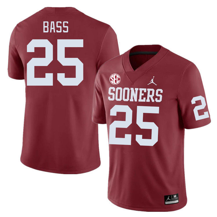 #25 Andy Bass Oklahoma Sooners 2024 SEC Conference College Football Jerseys-Crimson